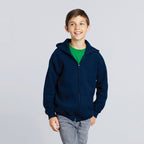 18600B Gildan Heavy Blend Youth Full Zip Hooded Sweatshirt
