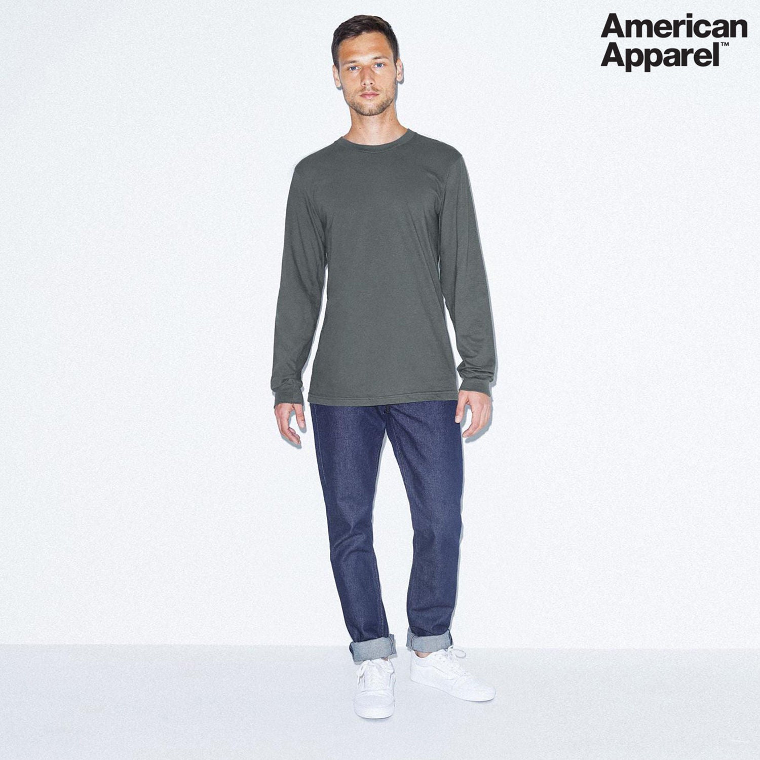 2007W American Apparel Cotton Long Sleeve Fine Jersey T-shirt