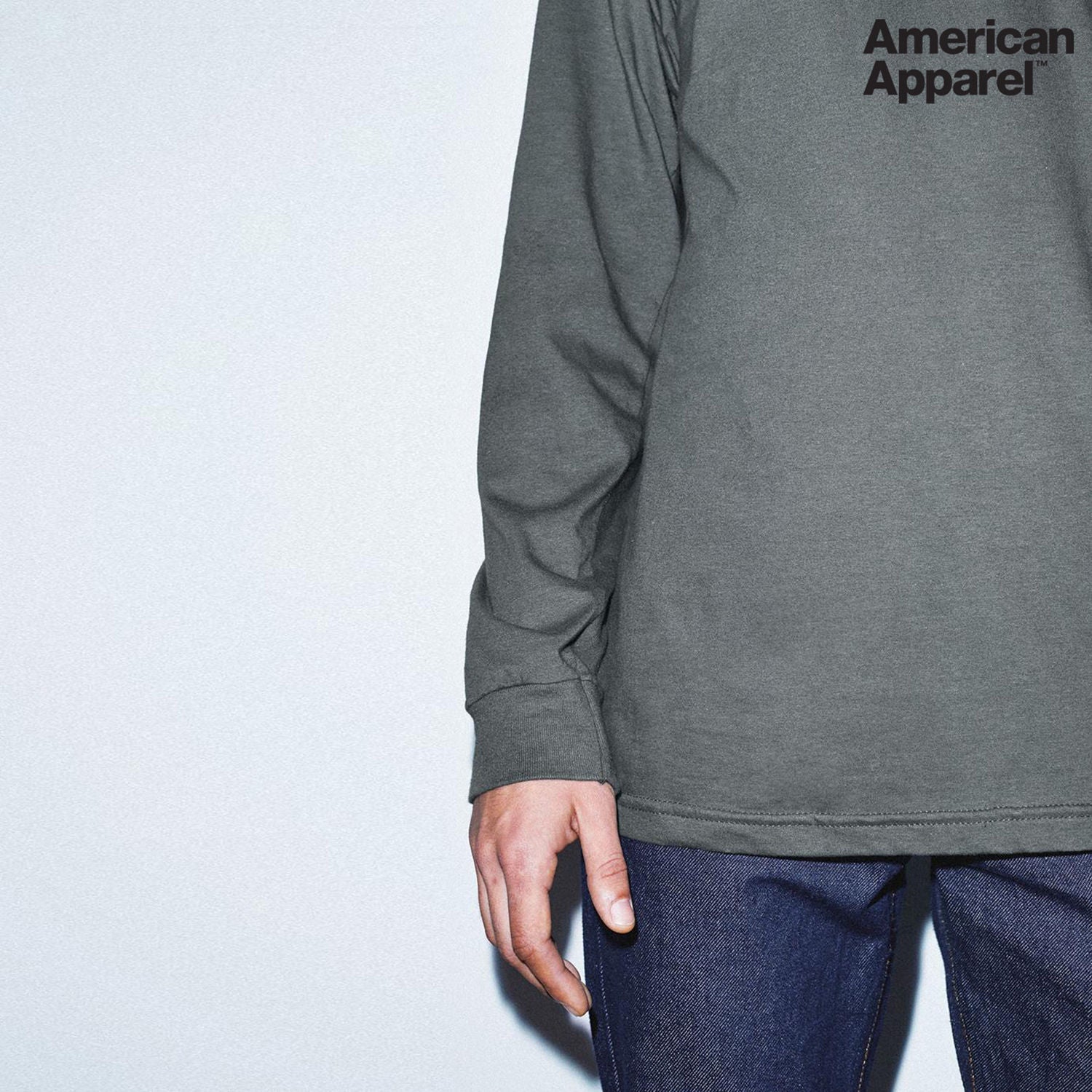 2007W American Apparel Cotton Long Sleeve Fine Jersey T-shirt