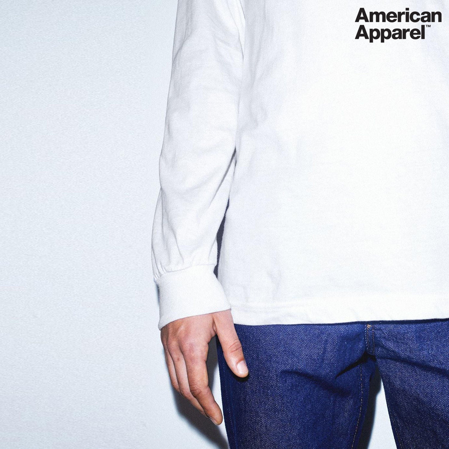 2007W American Apparel Cotton Long Sleeve Fine Jersey T-shirt