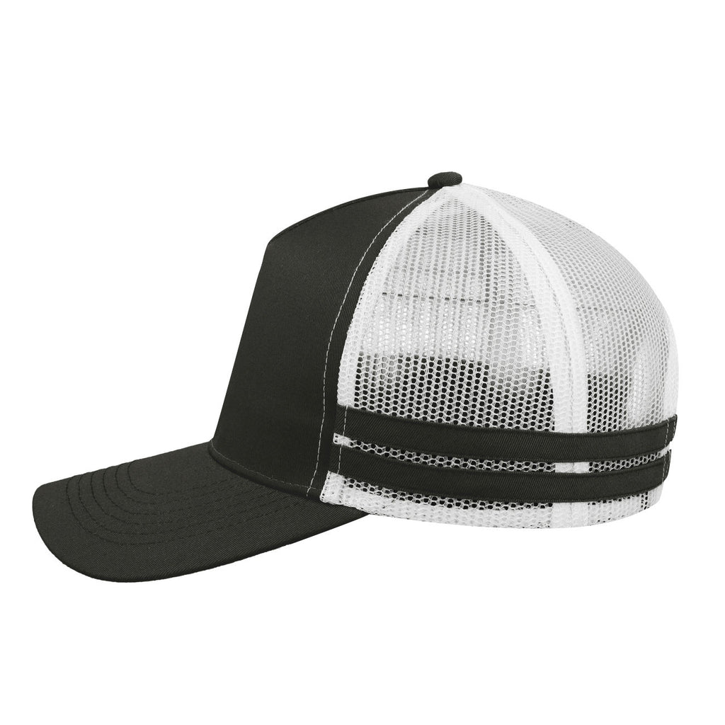 F24503 Headwear24 Striped Trucker Cap
