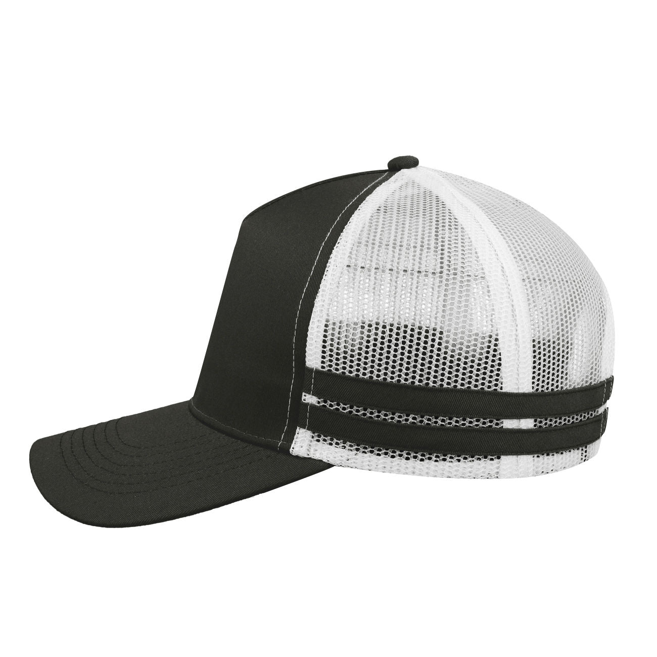 F24503 Headwear24 Striped Trucker Cap