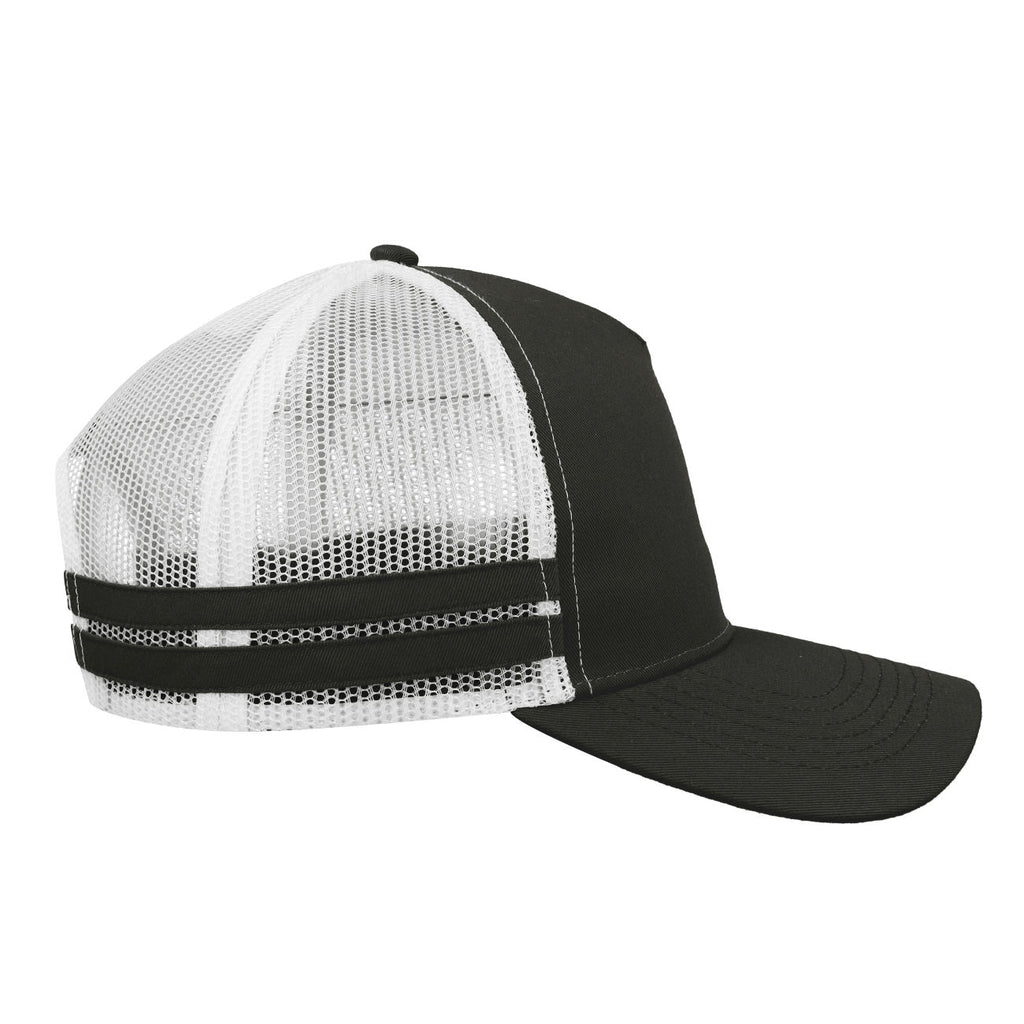 F24503 Headwear24 Striped Trucker Cap