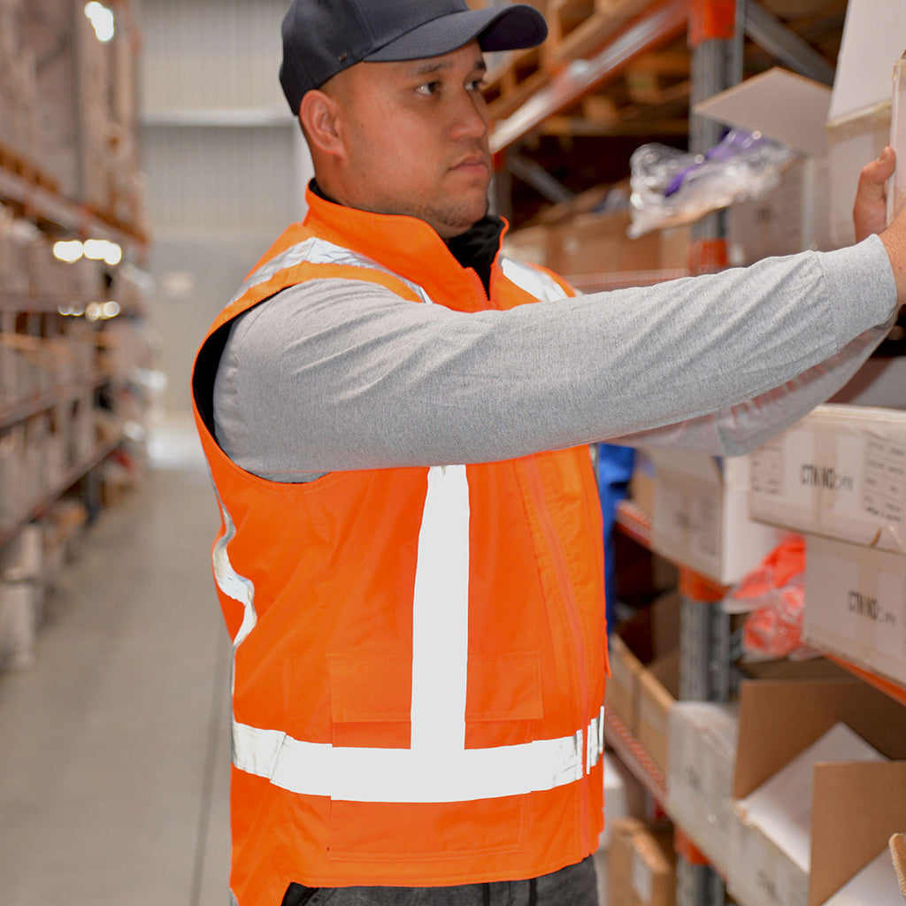 R461X Work-Guard Reversible Fleece Lined Safety Vest Day/Night