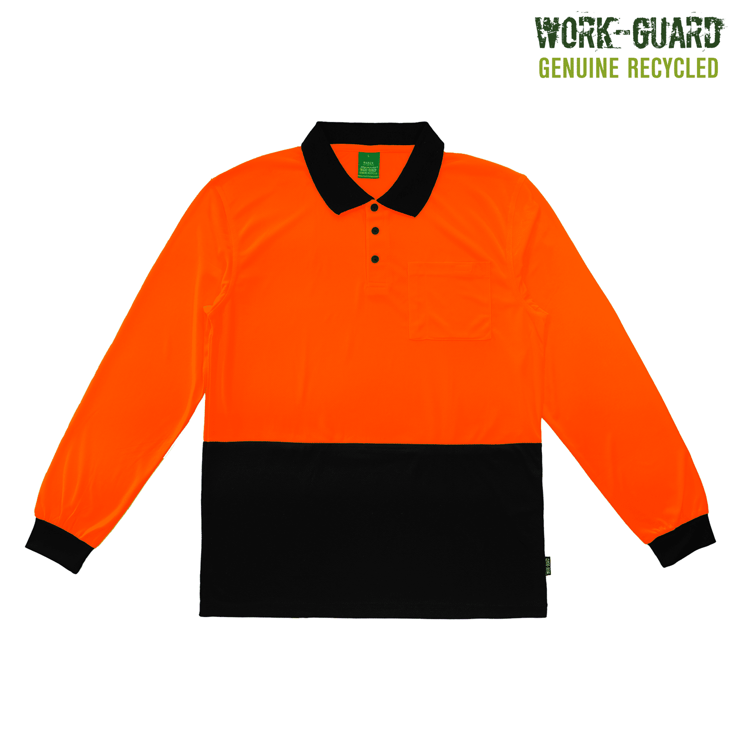 R482X Work-Guard Recycled Hi Vis Longsleeve Polo