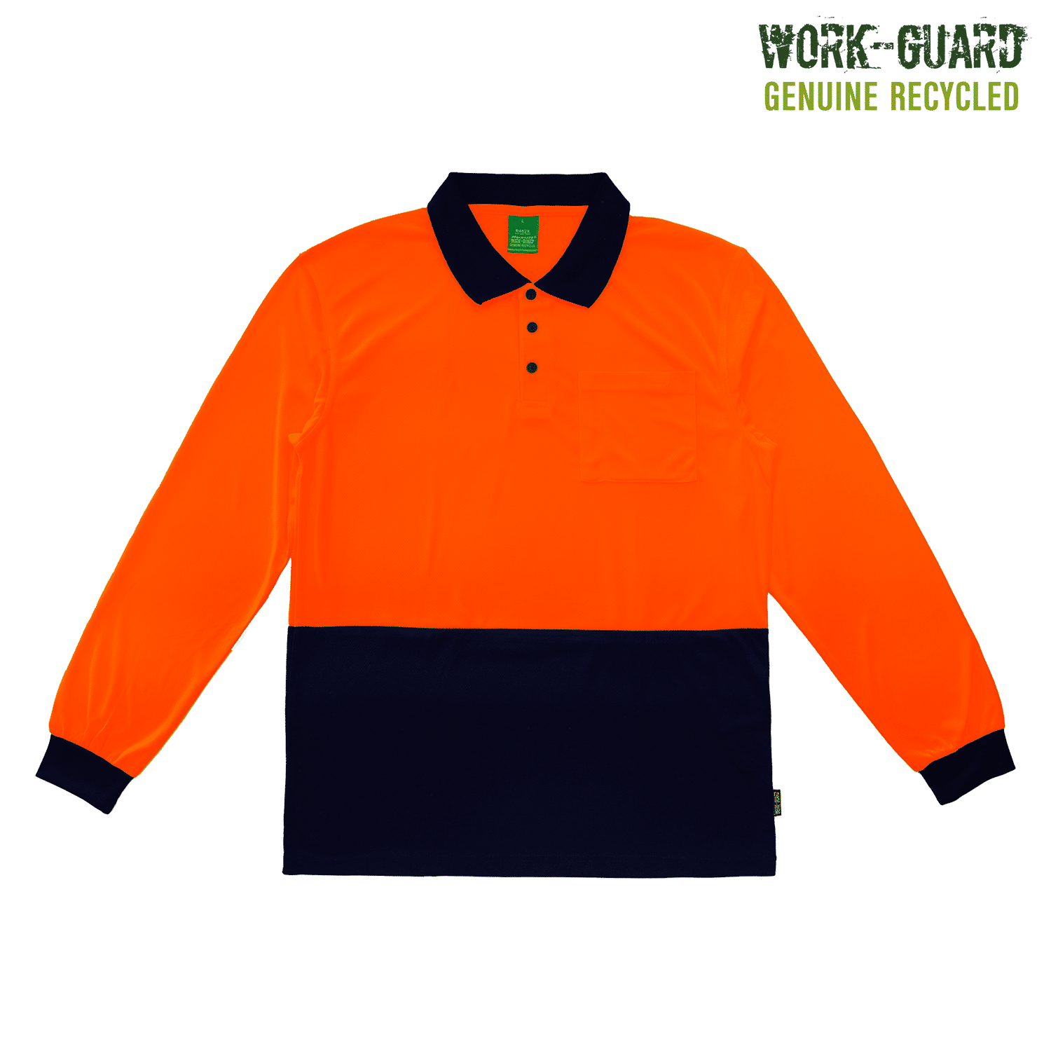 R482X Work-Guard Recycled Hi Vis Longsleeve Polo