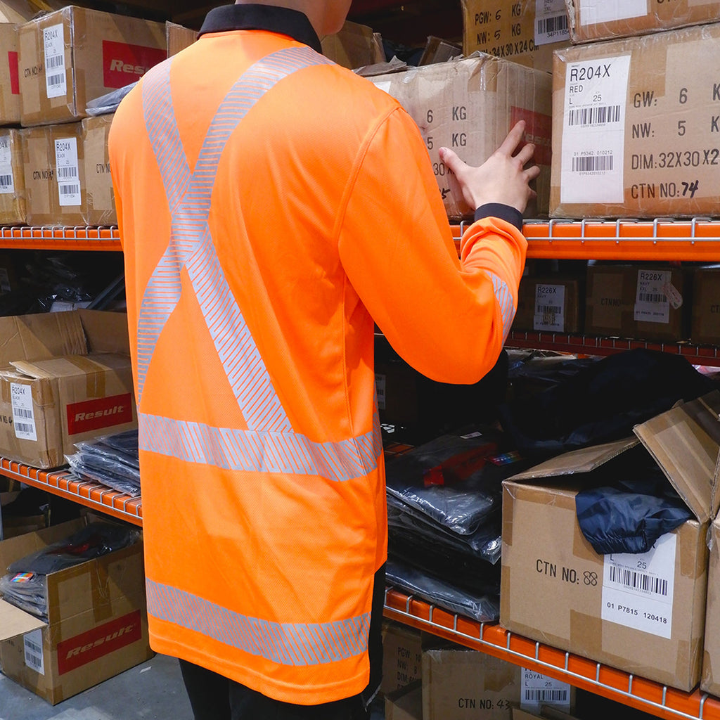 R483X Work-Guard Recycled Hi Vis TTMC Long Sleeve Polo