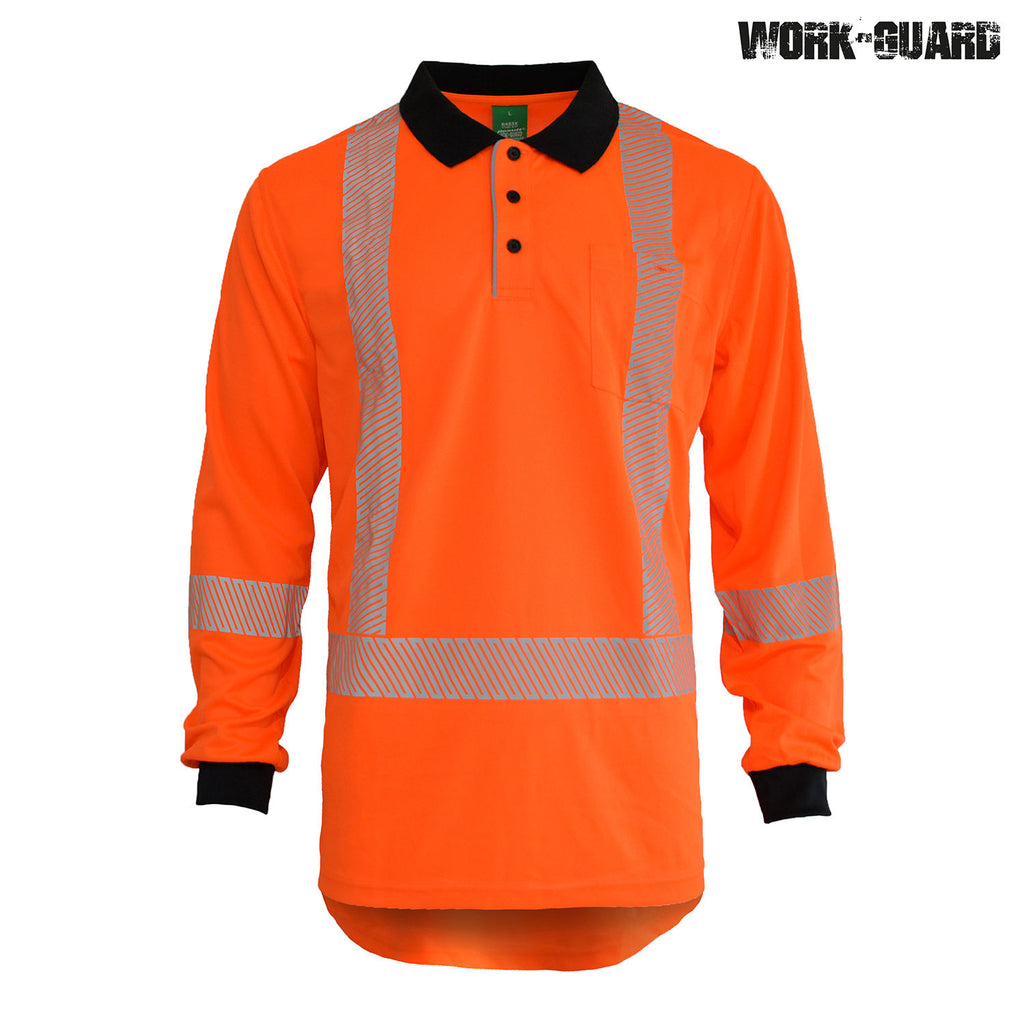 R483X Work-Guard Recycled Hi Vis TTMC Long Sleeve Polo