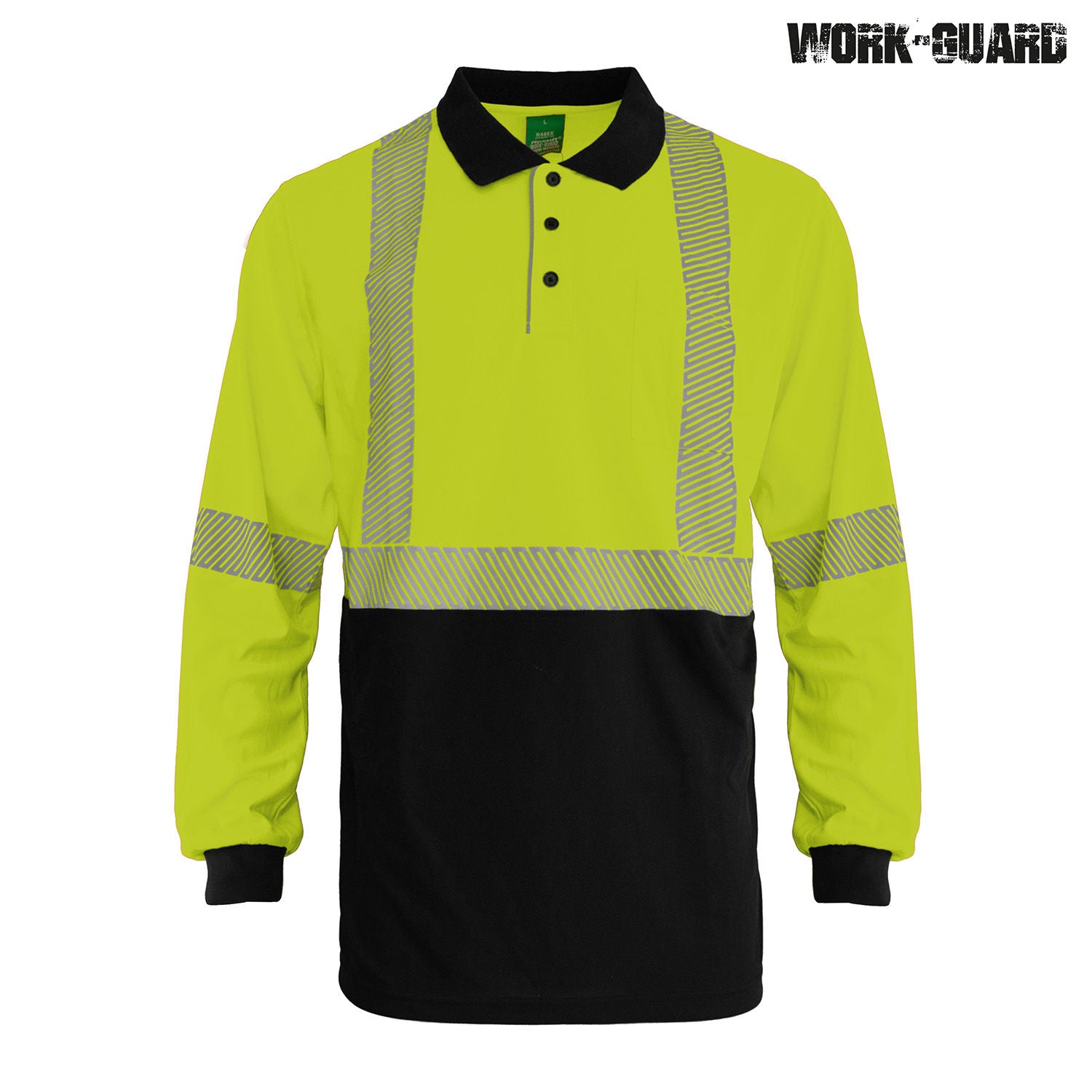 R486X Work-Guard Recycled Hi Vis Long Sleeve Day/Night Polo