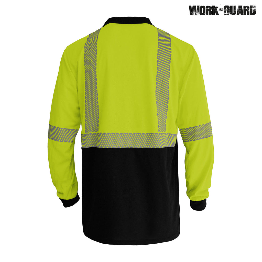 R486X Work-Guard Recycled Hi Vis Long Sleeve Day/Night Polo