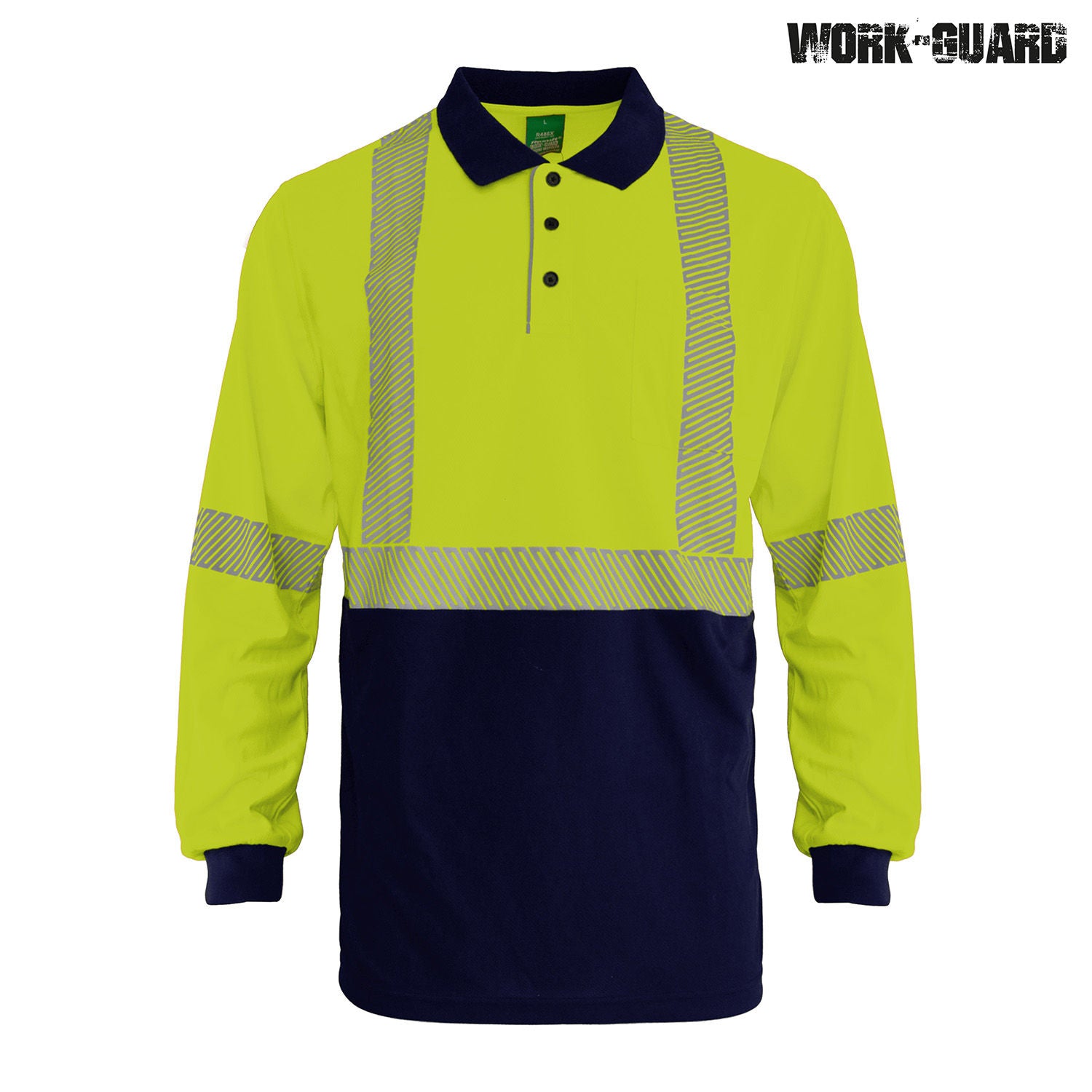 R486X Work-Guard Recycled Hi Vis Long Sleeve Day/Night Polo